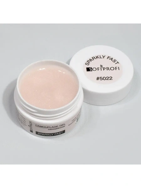 Гель камуфлирующий для наращивания ногтей Тон 5022 Sparkly Fast Sofiprofi Camouflage gel, 15 мл